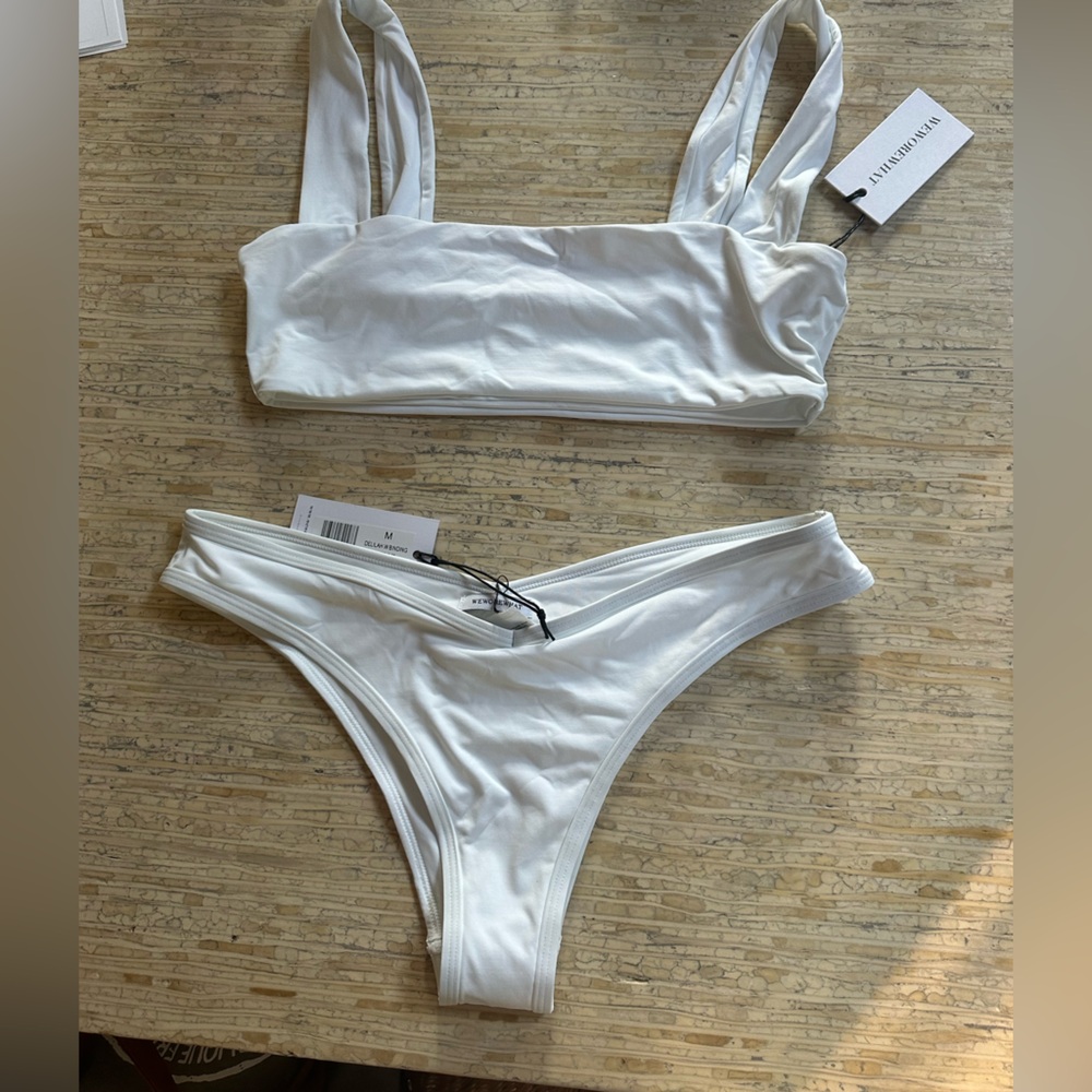 WeWoreWhat White Bikini Set. ALL PIECES CAN BE SOLD TOGETHER OR SEPARATELY.